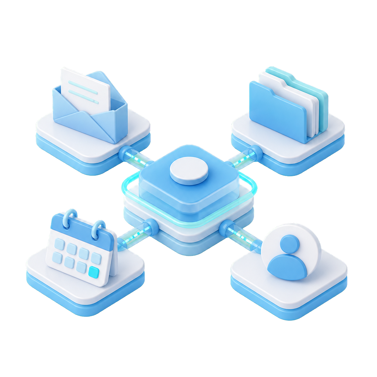 Illustrazione del servizio Cloud, hosting e posta aziendale